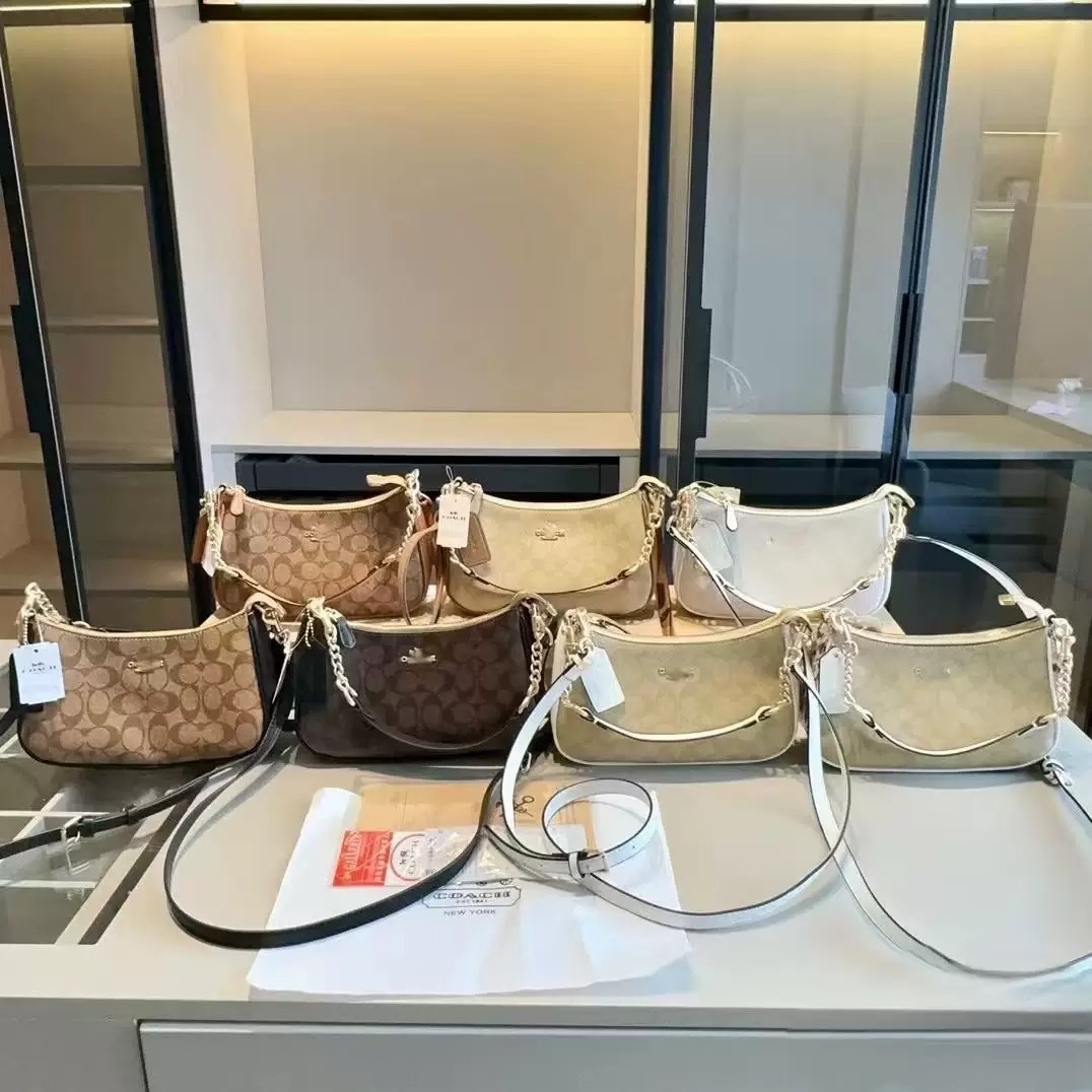 Koujia's new bag Teri24 small bag, vintage flower single shoulder armpit bag, chain bar mahjong bag, crossbody commuting women's bag