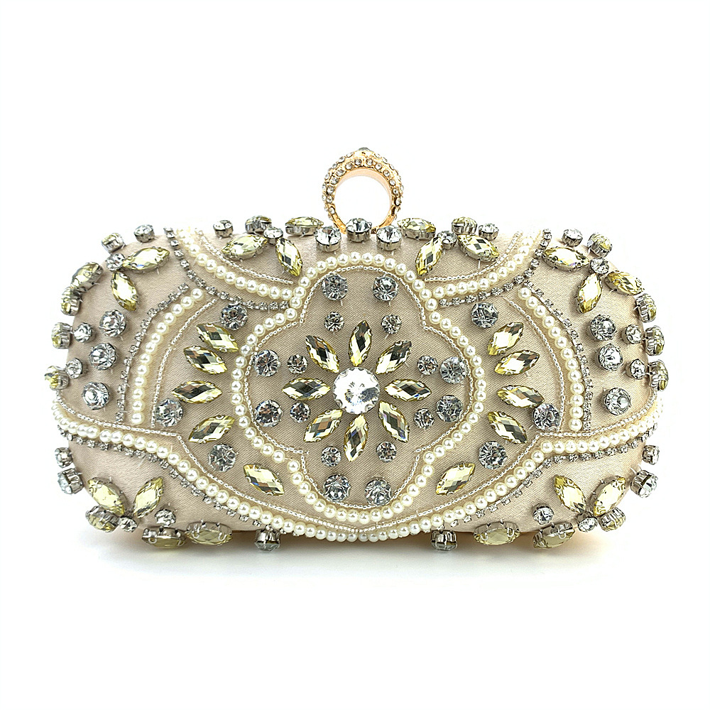 Chaozhou Hengmei Handbag Factory Direct Sales Handheld Banquet Bag Handmade Pearl Embroidery Bag Bright Film Bag Women's Handheld Evening Dress Bag Chaozhou Hengmei Handbag Factory Direct Sales Handheld Banquet Bag Handmade Pearl Embroidery Bag Bright Film Bag Women's Handheld Evening Dress Bag