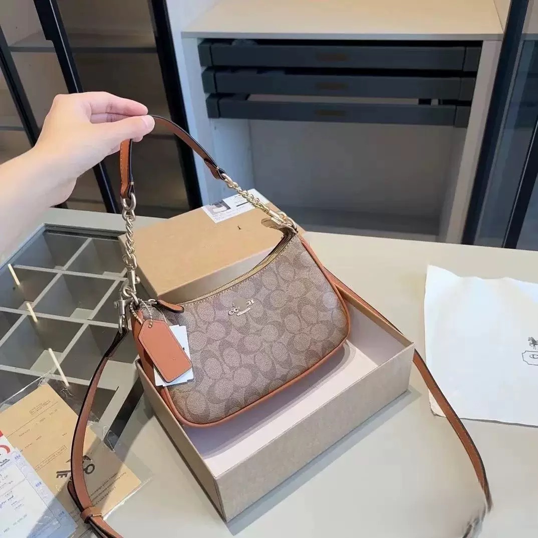 Koujia's new bag Teri24 small bag, vintage flower single shoulder armpit bag, chain bar mahjong bag, crossbody commuting women's bag Koujia's new bag Teri24 small bag, vintage flower single shoulder armpit bag, chain bar mahjong bag, crossbody commuting women's bag