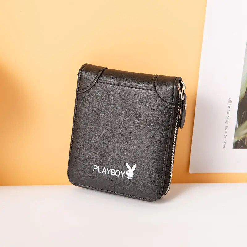 Playboy wallet men's short wallet wallet driver's license card wallet men's student Korean version trendy wallet Playboy wallet men's short wallet wallet driver's license card wallet men's student Korean version trendy wallet