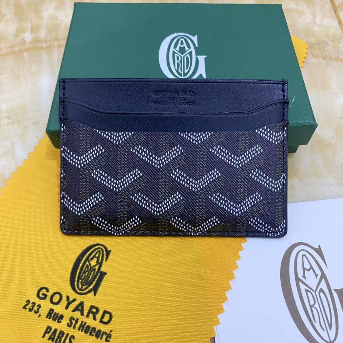 Goyard card bag, ultra-thin men's classic real pickup cover, women's storage card clip, universal card bag Goyard card bag, ultra-thin men's classic real pickup cover, women's storage card clip, universal card bag