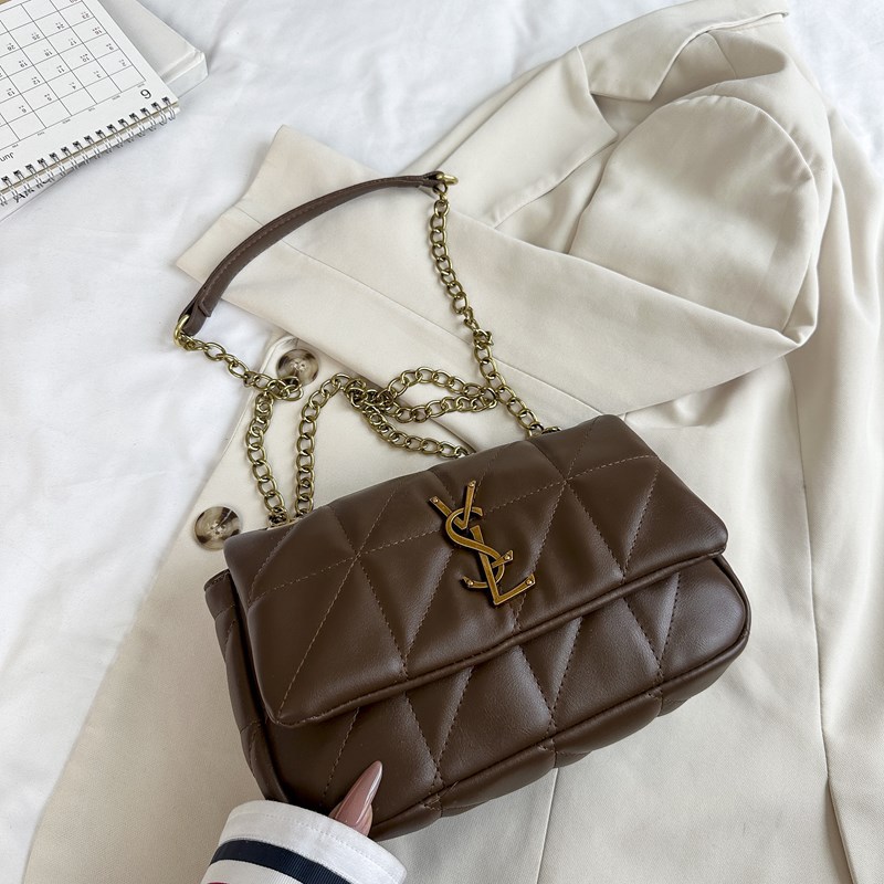 High end 2025 new Korean style temperament diamond grille style crossbody bag, fashionable chain shoulder bag, niche women's bag High end 2025 new Korean style temperament diamond grille style crossbody bag, fashionable chain shoulder bag, niche women's bag
