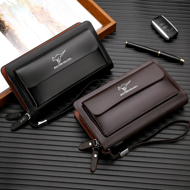 Men's Handbag Business Handbag Men's Double Zipper Large Capacity Mobile Phone Bag Men's Handheld Bag Cross border Foreign Trade Wholesale Men's Handbag Business Handbag Men's Double Zipper Large Capacity Mobile Phone Bag Men's Handheld Bag Cross border Foreign Trade Wholesale