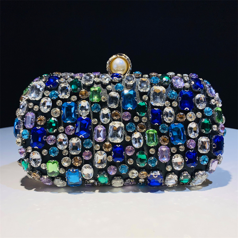 Hengmei Handmade Full Diamond Set Banquet Bag, Ladies' Handheld Bag, Premium Box Bag Hengmei Handmade Full Diamond Set Banquet Bag, Ladies' Handheld Bag, Premium Box Bag