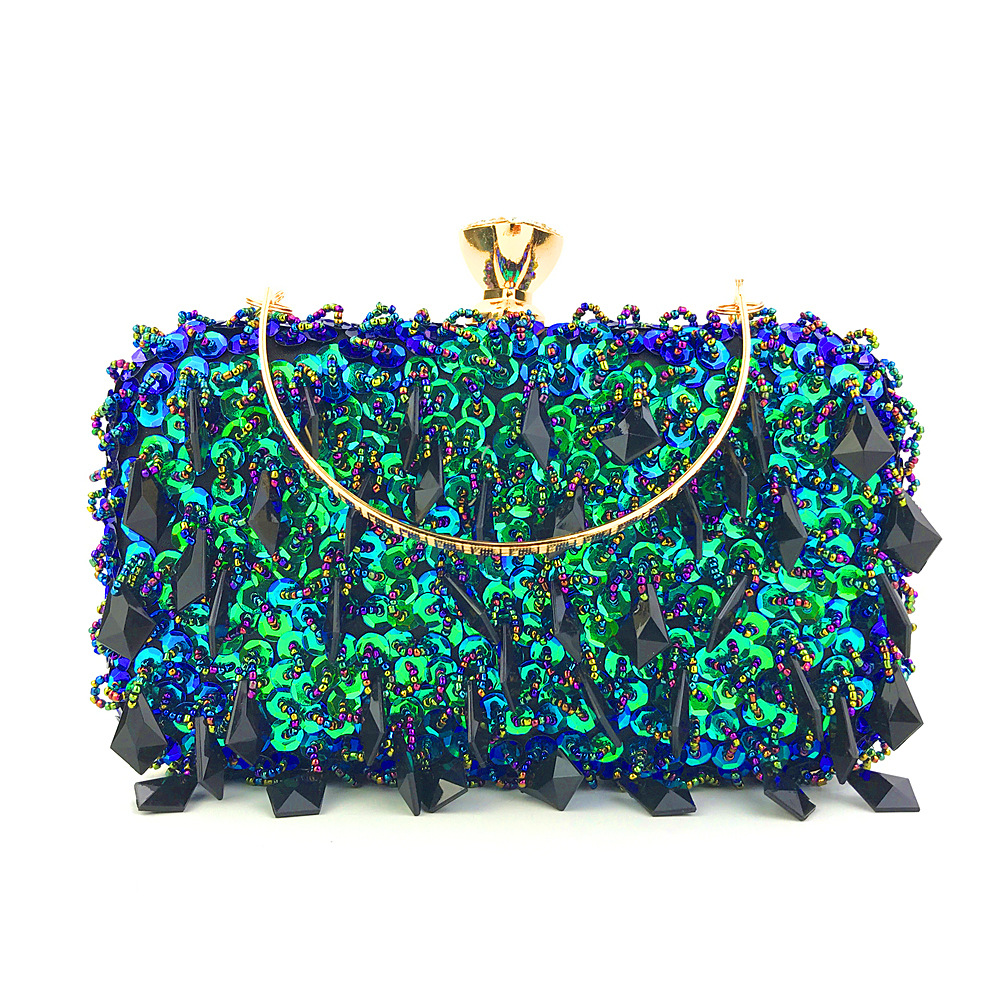 Chaozhou Hengmei Handbag Factory Direct Sales Handheld Banquet Bag Handmade Double sided Pearl Embroidery Bag Bright Film Bag Women's Evening Dress Bag Chaozhou Hengmei Handbag Factory Direct Sales Handheld Banquet Bag Handmade Double sided Pearl Embroidery Bag Bright Film Bag Women's Evening Dress Bag