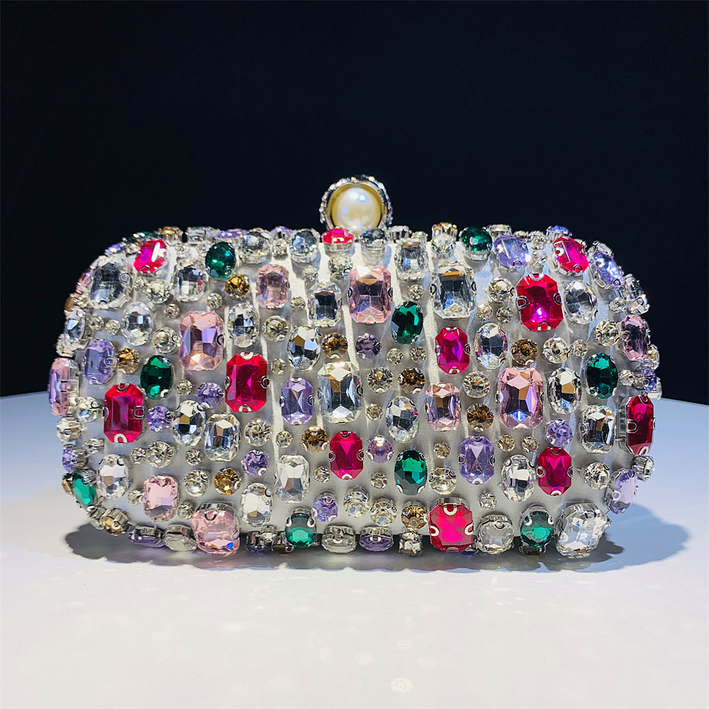 Hengmei Handmade Full Diamond Set Banquet Bag, Ladies' Handheld Bag, Premium Box Bag Hengmei Handmade Full Diamond Set Banquet Bag, Ladies' Handheld Bag, Premium Box Bag