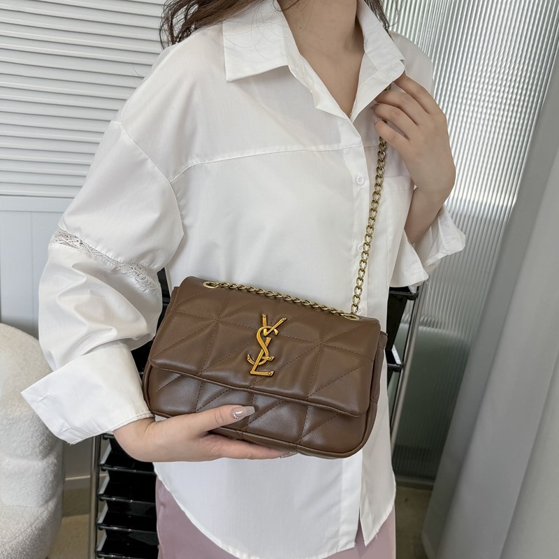 High end 2025 new Korean style temperament diamond grille style crossbody bag, fashionable chain shoulder bag, niche women's bag High end 2025 new Korean style temperament diamond grille style crossbody bag, fashionable chain shoulder bag, niche women's bag