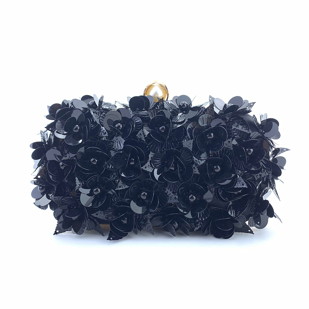 Hengmei handmade gradient flower sequin hand-held bag for women's dinner dress bag Hengmei handmade gradient flower sequin hand-held bag for women's dinner dress bag