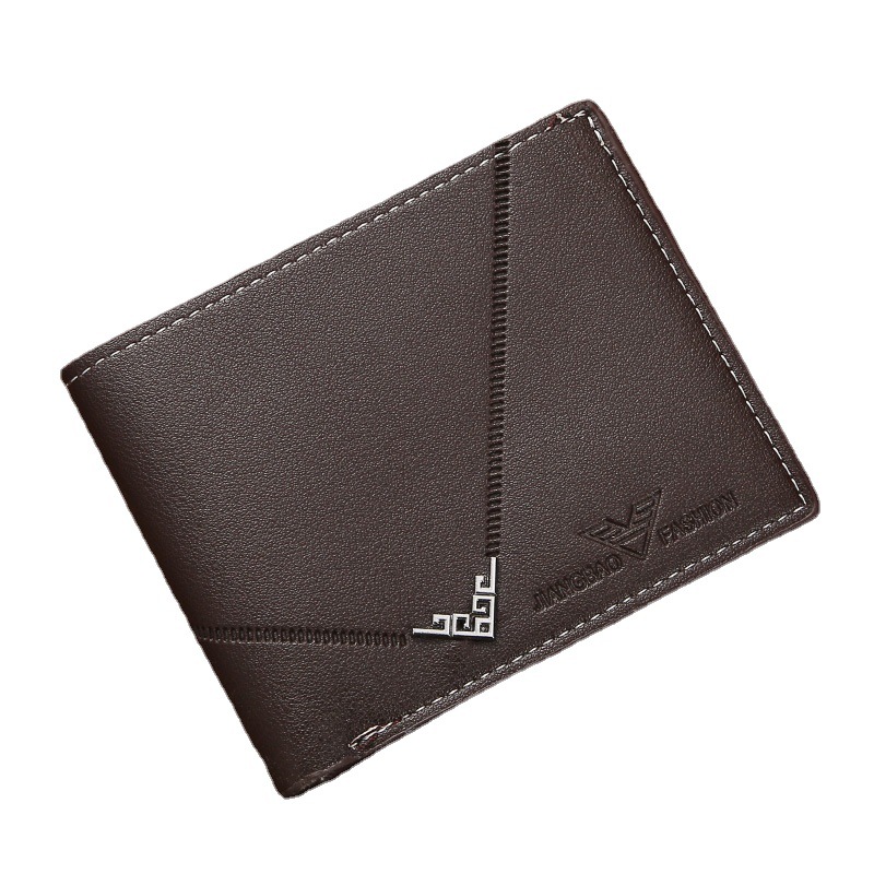 New men's wallet, men's short wallet, men's youth simple and fashionable, multi slot plain weave horizontal and vertical embossed wallet New men's wallet, men's short wallet, men's youth simple and fashionable, multi slot plain weave horizontal and vertical embossed wallet