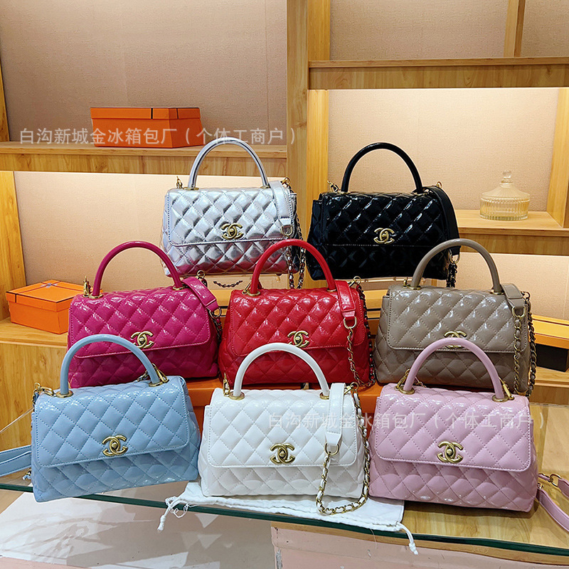 High end small fragrant style handbag women's handbag 2024 new fashionable diamond grid chain bag handbag shoulder crossbody bag cross-border