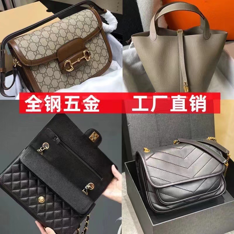 Direct cross-border M LV men's bag, women's bag, genuine leather mailman bag, chain bag, box bag, 3-in-1 black warrior pillow bag