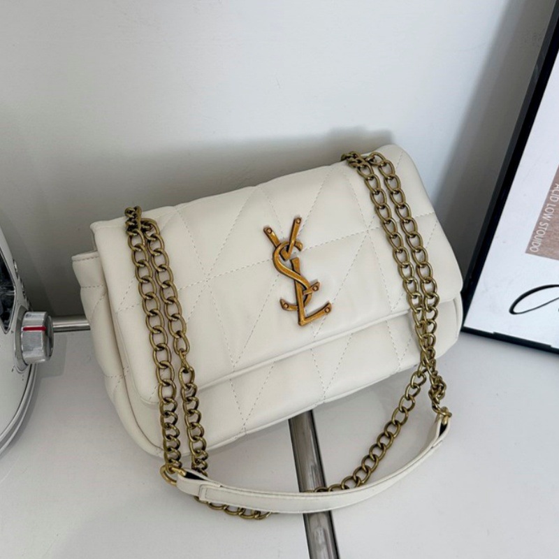 High end 2025 new Korean style temperament diamond grille style crossbody bag, fashionable chain shoulder bag, niche women's bag High end 2025 new Korean style temperament diamond grille style crossbody bag, fashionable chain shoulder bag, niche women's bag