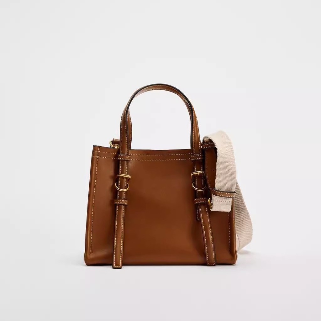 2024 dark brown yellow mini handbag, 2024 autumn new product, single shoulder casual versatile crossbody bag for work and commuting