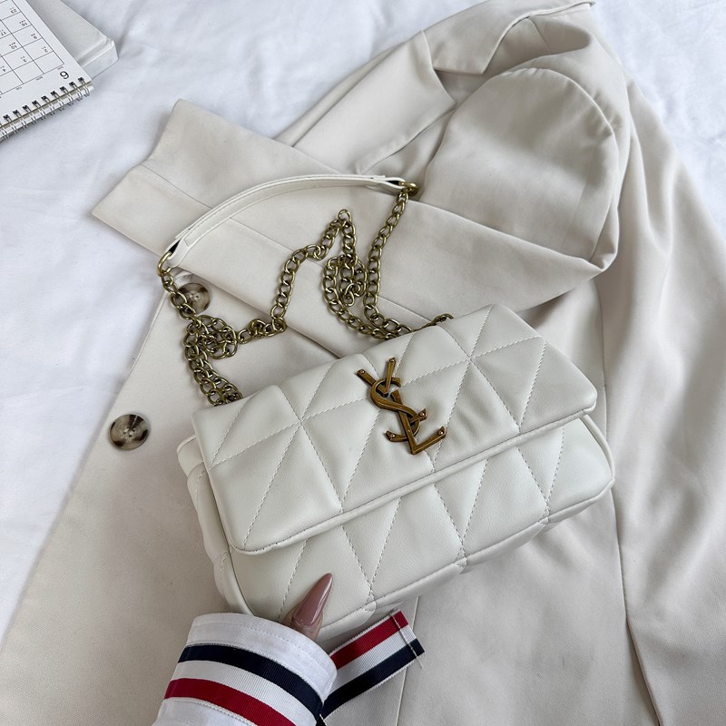 High end 2025 new Korean style temperament diamond grille style crossbody bag, fashionable chain shoulder bag, niche women's bag High end 2025 new Korean style temperament diamond grille style crossbody bag, fashionable chain shoulder bag, niche women's bag
