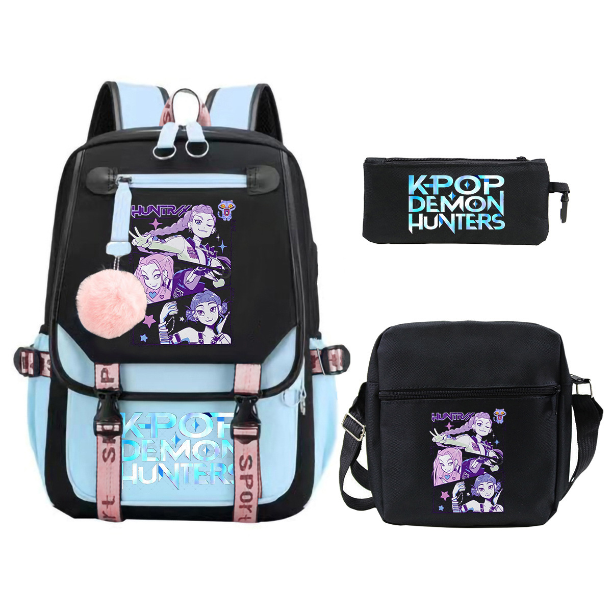 Witch Hunting Squad Printed Children's Fashion Backpack Cross border Large Capacity Casual Backpack Set for Primary and Secondary School Students Witch Hunting Squad Printed Children's Fashion Backpack Cross border Large Capacity Casual Backpack Set for Primary and Secondary School Students