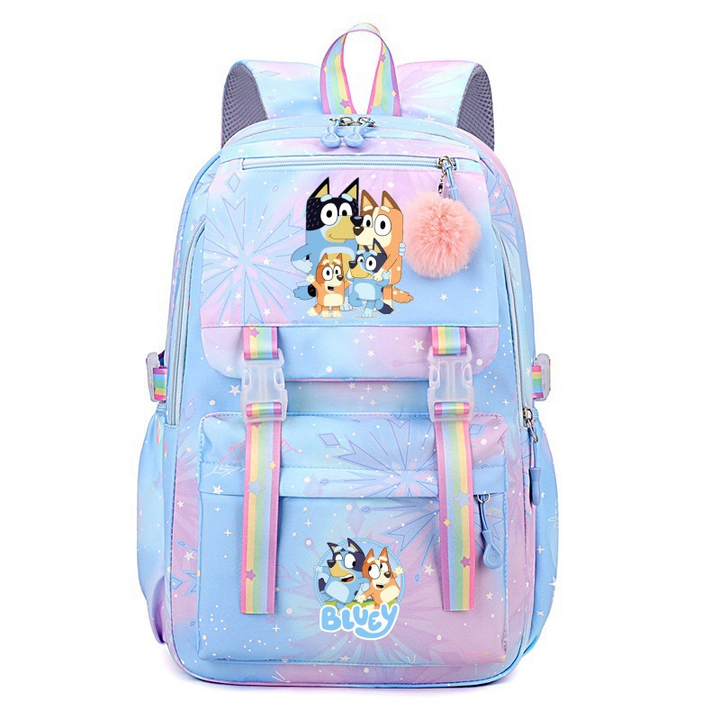 Bluey's new rainbow backpack for elementary and middle school students, large capacity fashionable casual backpack Bluey's new rainbow backpack for elementary and middle school students, large capacity fashionable casual backpack