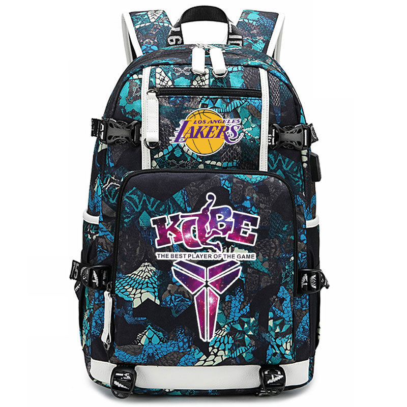 Lakers' James Kobe KOBE backpack, large capacity flying man backpack, men's and women's high school basketball backpack trend Lakers' James Kobe KOBE backpack, large capacity flying man backpack, men's and women's high school basketball backpack trend