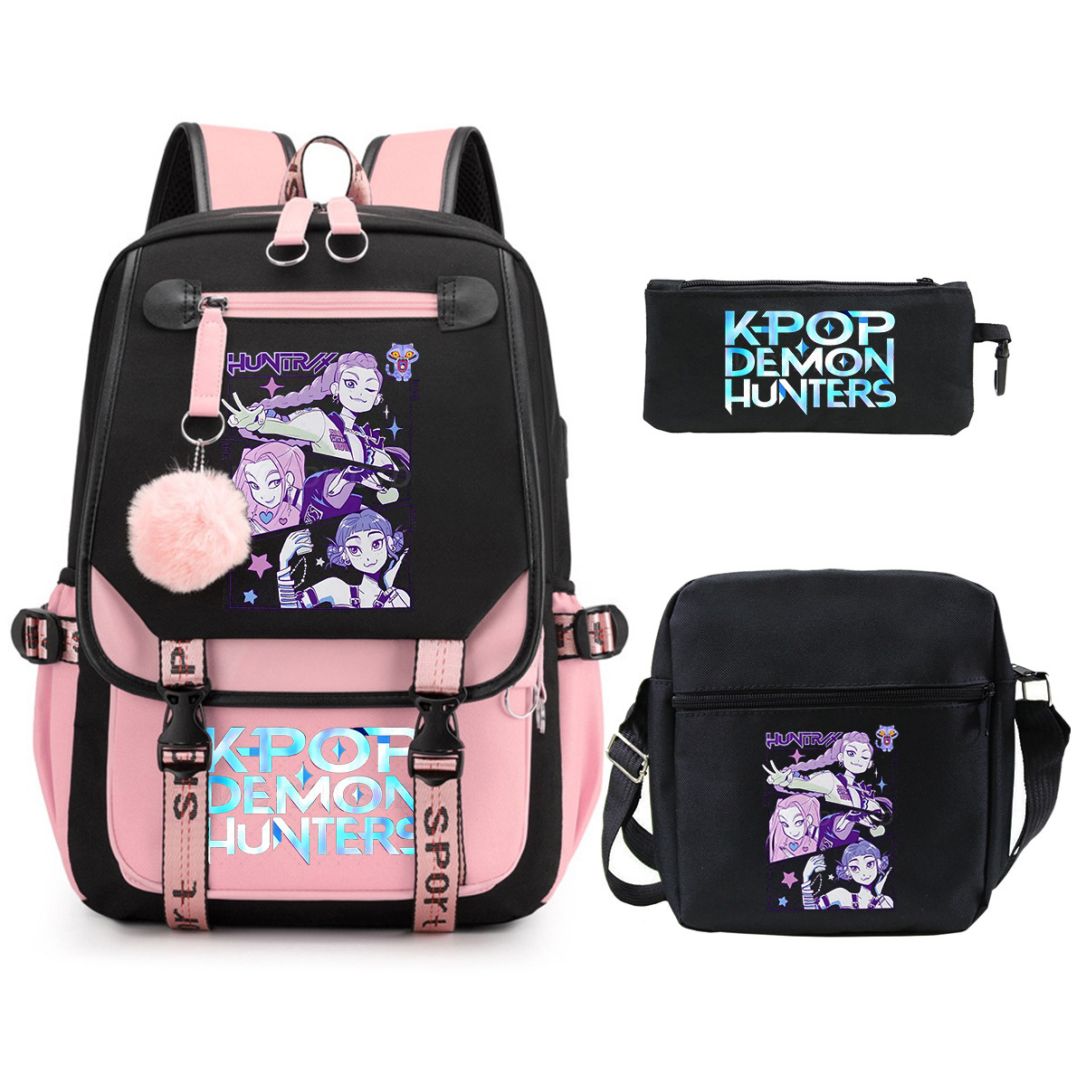 Witch Hunting Squad Printed Children's Fashion Backpack Cross border Large Capacity Casual Backpack Set for Primary and Secondary School Students Witch Hunting Squad Printed Children's Fashion Backpack Cross border Large Capacity Casual Backpack Set for Primary and Secondary School Students