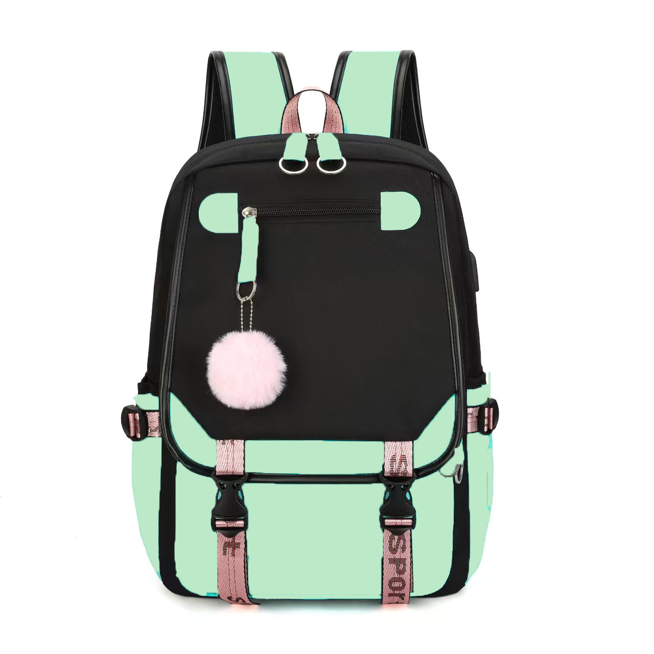 Korean girl group Kim Ji soo, Kim Jenny, Park Choi young printed backpack, backpack, large capacity USB interface, student Korean girl group Kim Ji soo, Kim Jenny, Park Choi young printed backpack, backpack, large capacity USB interface, student