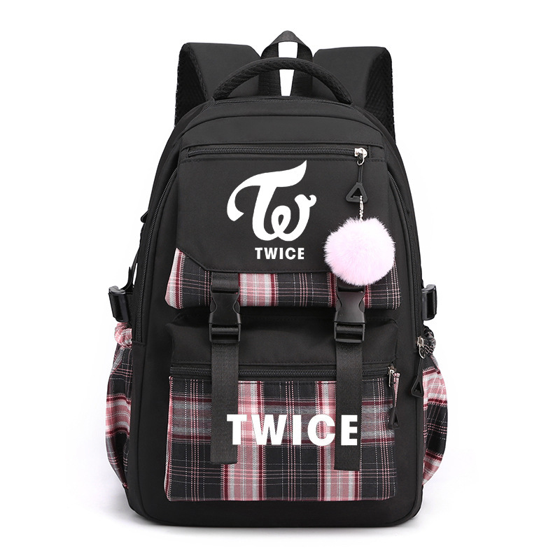 Cross border celebrity TWICE peripheral backpack for teenagers, large capacity backpack for men and women, casual travel bag