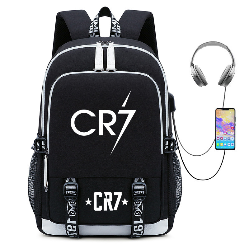 Hot selling football star Cristiano Ronaldo collection for teenagers, primary and secondary school students, USB men's and women's casual backpacks