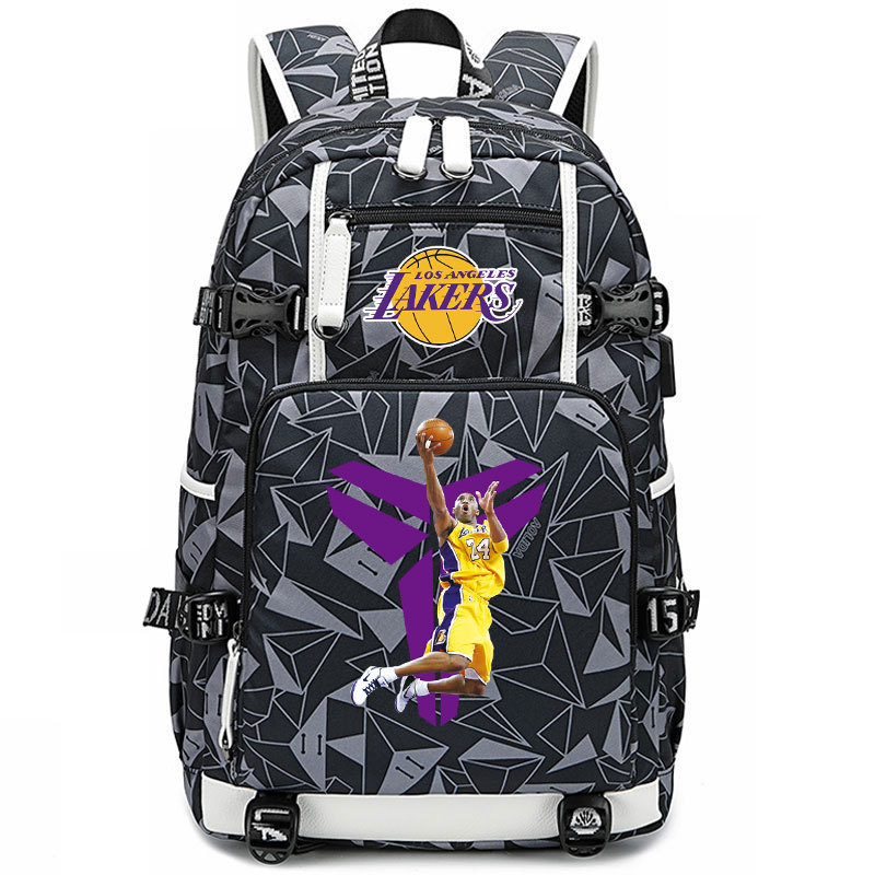 Lakers' James Kobe KOBE backpack, large capacity flying man backpack, men's and women's high school basketball backpack trend Lakers' James Kobe KOBE backpack, large capacity flying man backpack, men's and women's high school basketball backpack trend