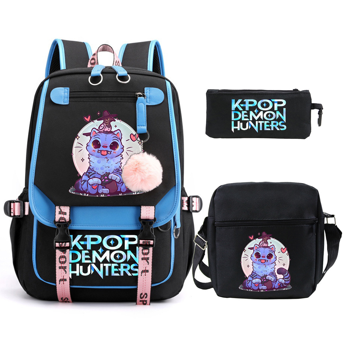 Witch Hunting Squad Printed Children's Fashion Backpack Cross border Large Capacity Casual Backpack Set for Primary and Secondary School Students Witch Hunting Squad Printed Children's Fashion Backpack Cross border Large Capacity Casual Backpack Set for Primary and Secondary School Students