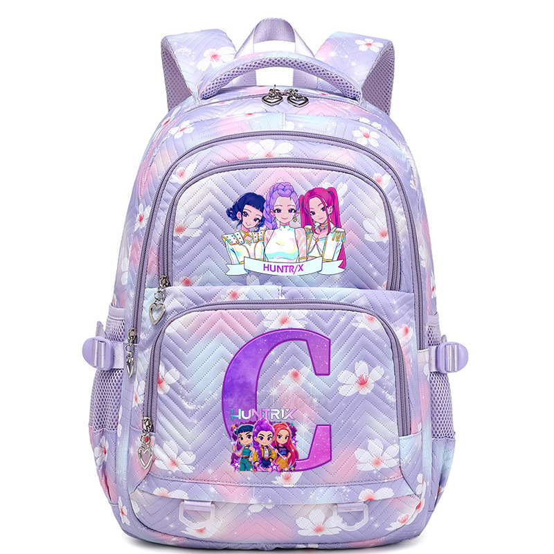 Cross border new witch hunting group letter print Korean version trendy backpack, lightweight and large capacity backpack for primary and secondary school students Cross border new witch hunting group letter print Korean version trendy backpack, lightweight and large capacity backpack for primary and secondary school students