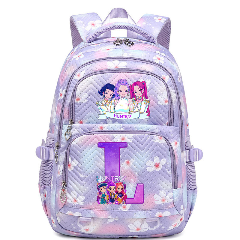Cross border new witch hunting group letter print Korean version trendy backpack, lightweight and large capacity backpack for primary and secondary school students Cross border new witch hunting group letter print Korean version trendy backpack, lightweight and large capacity backpack for primary and secondary school students