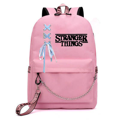 Cross border New American TV Series Stranger Story Backpack USB Charging Night Light Backpack for Middle School Students Cross border New American TV Series Stranger Story Backpack USB Charging Night Light Backpack for Middle School Students