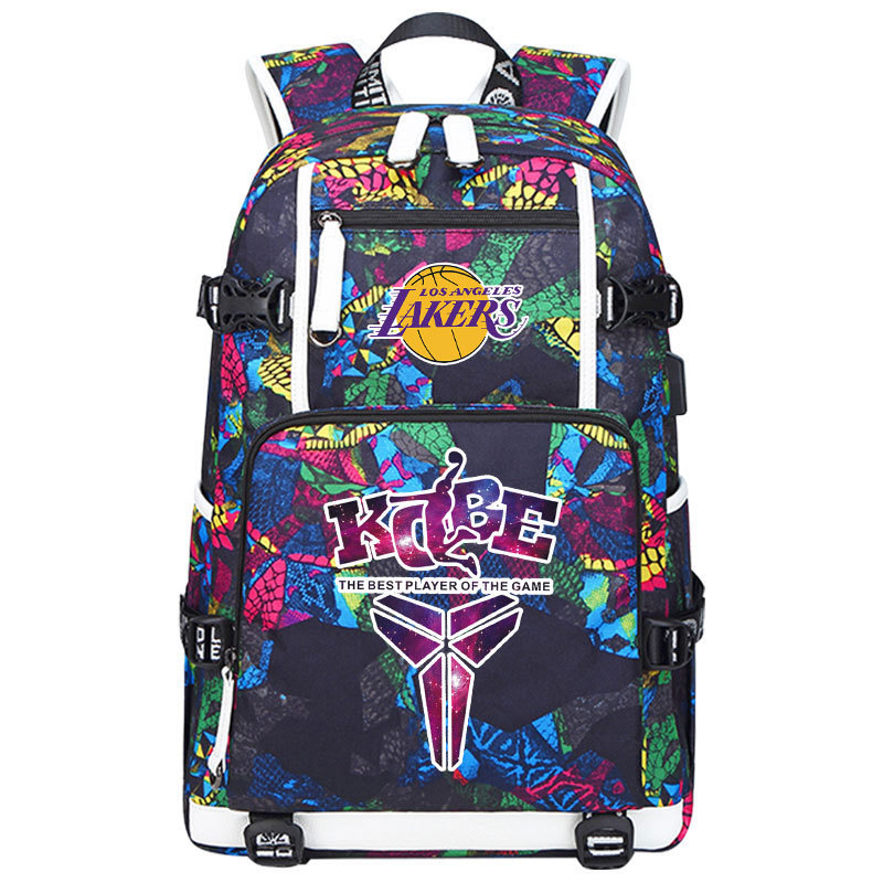 Lakers' James Kobe KOBE backpack, large capacity flying man backpack, men's and women's high school basketball backpack trend Lakers' James Kobe KOBE backpack, large capacity flying man backpack, men's and women's high school basketball backpack trend
