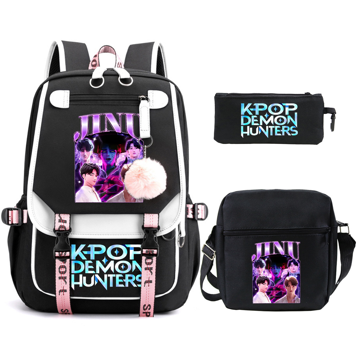 Witch Hunting Squad Printed Children's Fashion Backpack Cross border Large Capacity Casual Backpack Set for Primary and Secondary School Students Witch Hunting Squad Printed Children's Fashion Backpack Cross border Large Capacity Casual Backpack Set for Primary and Secondary School Students