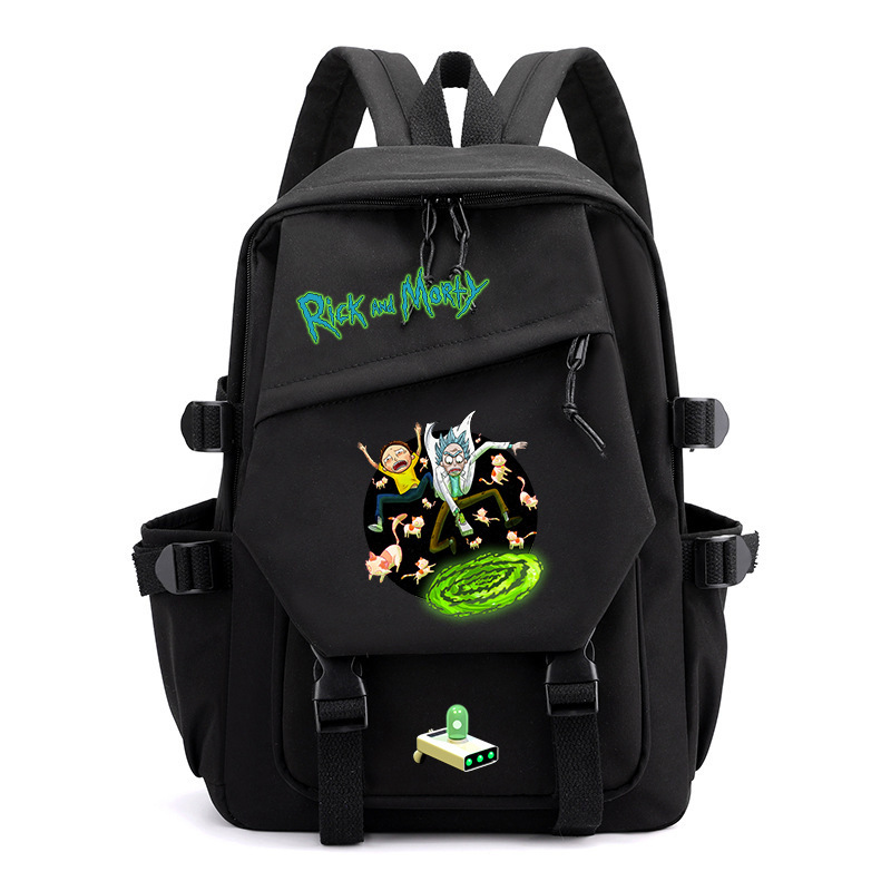 Anime peripheral Rick and Modiins backpack Japanese retro backpack Junior high school backpack Cross border