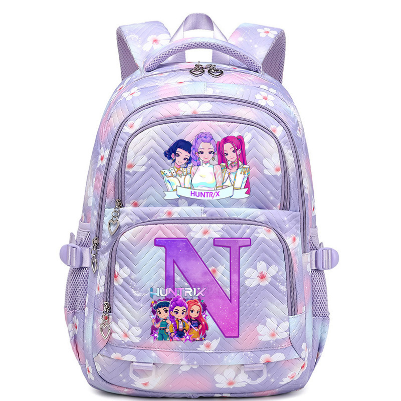 Cross border new witch hunting group letter print Korean version trendy backpack, lightweight and large capacity backpack for primary and secondary school students Cross border new witch hunting group letter print Korean version trendy backpack, lightweight and large capacity backpack for primary and secondary school students
