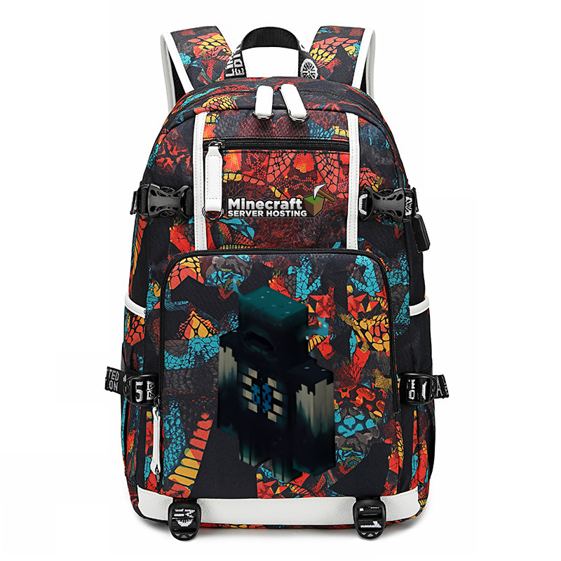 Cross border hot selling Minecraft game peripheral printed backpack outdoor large capacity travel bag Cross border hot selling Minecraft game peripheral printed backpack outdoor large capacity travel bag