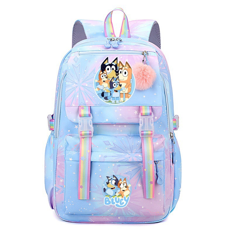Bluey's new rainbow backpack for elementary and middle school students, large capacity fashionable casual backpack Bluey's new rainbow backpack for elementary and middle school students, large capacity fashionable casual backpack