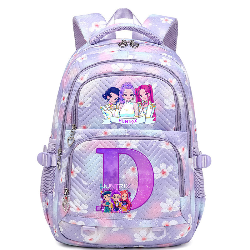 Cross border new witch hunting group letter print Korean version trendy backpack, lightweight and large capacity backpack for primary and secondary school students Cross border new witch hunting group letter print Korean version trendy backpack, lightweight and large capacity backpack for primary and secondary school students