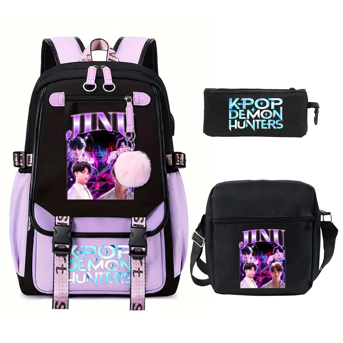 Witch Hunting Squad Printed Children's Fashion Backpack Cross border Large Capacity Casual Backpack Set for Primary and Secondary School Students Witch Hunting Squad Printed Children's Fashion Backpack Cross border Large Capacity Casual Backpack Set for Primary and Secondary School Students