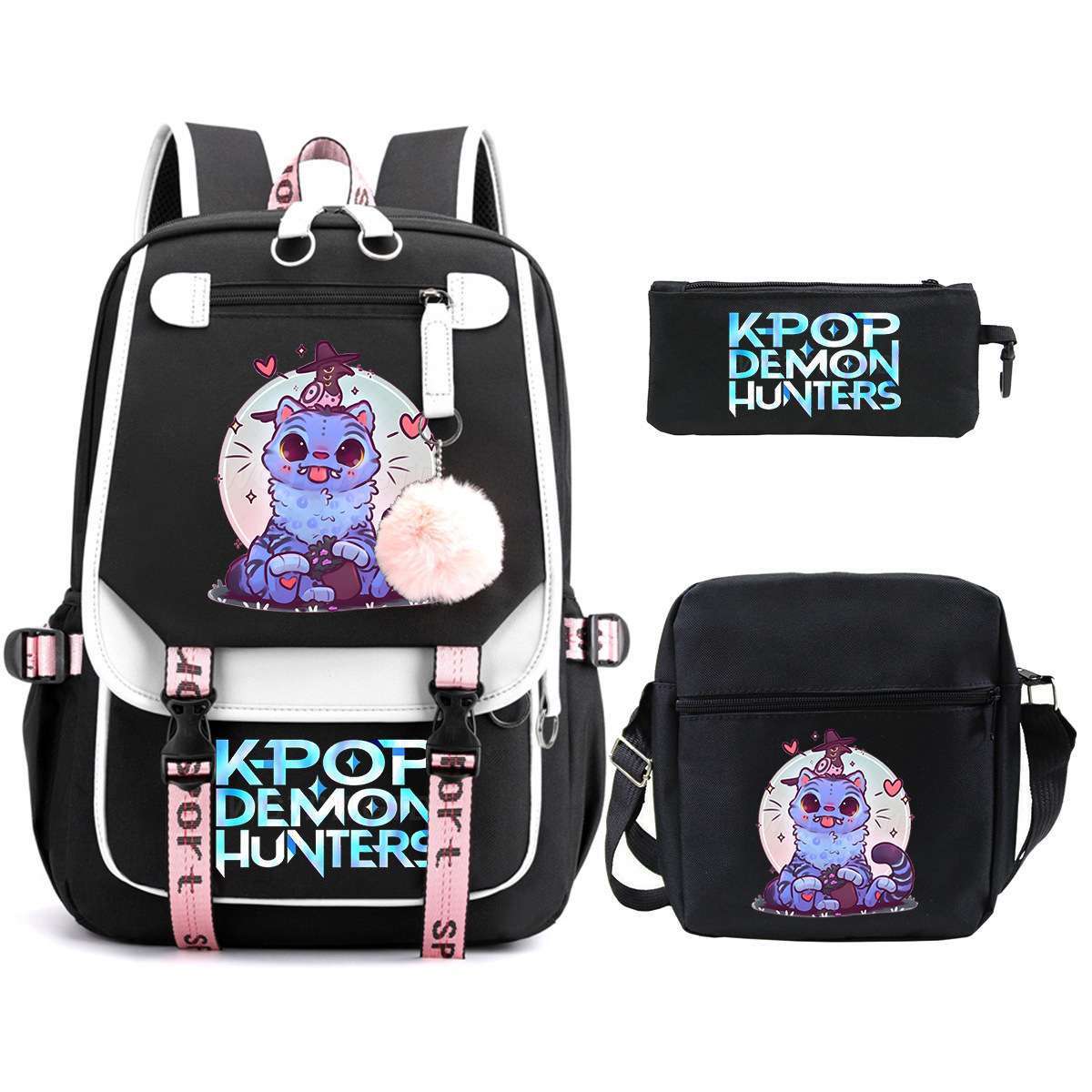Witch Hunting Squad Printed Children's Fashion Backpack Cross border Large Capacity Casual Backpack Set for Primary and Secondary School Students Witch Hunting Squad Printed Children's Fashion Backpack Cross border Large Capacity Casual Backpack Set for Primary and Secondary School Students