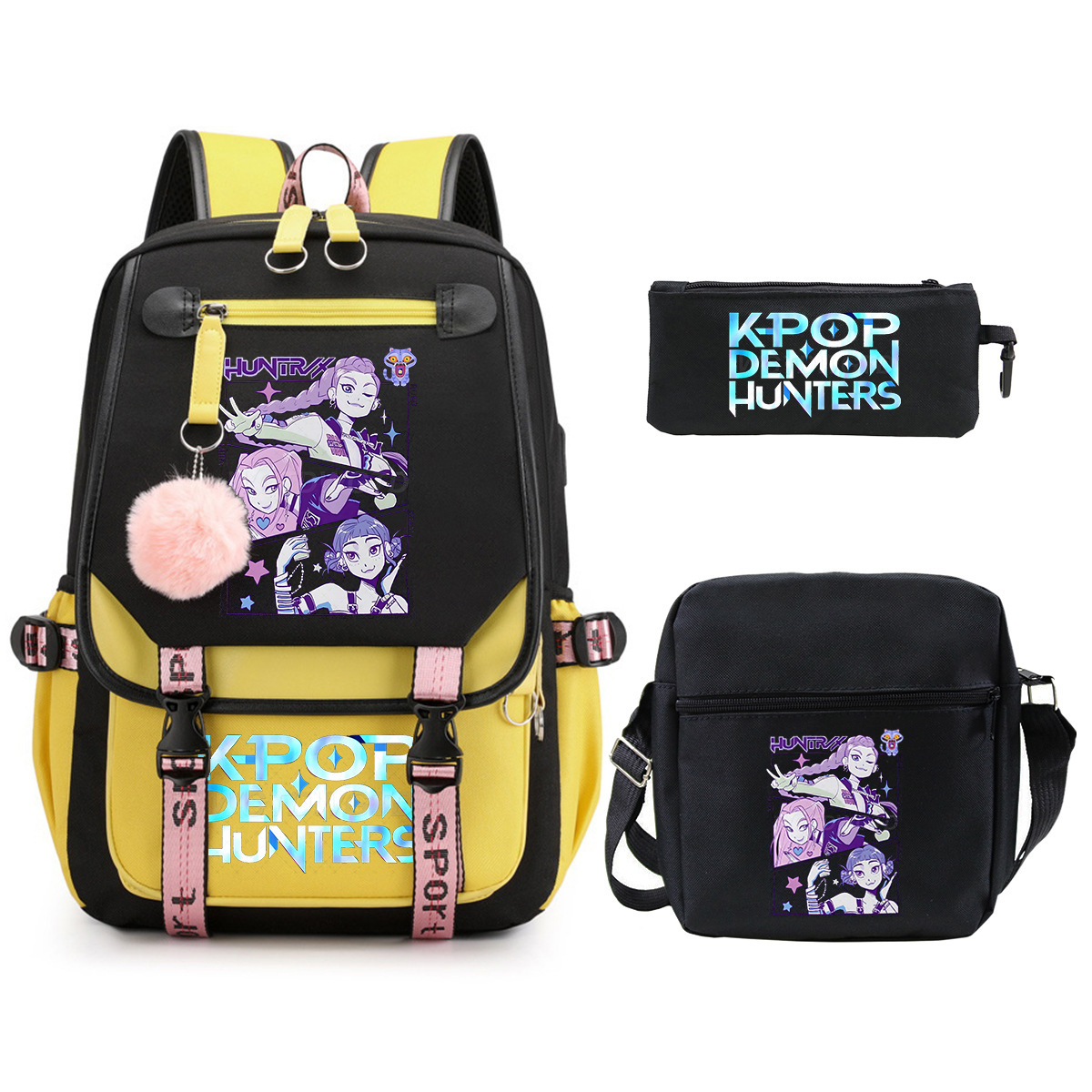 Witch Hunting Squad Printed Children's Fashion Backpack Cross border Large Capacity Casual Backpack Set for Primary and Secondary School Students Witch Hunting Squad Printed Children's Fashion Backpack Cross border Large Capacity Casual Backpack Set for Primary and Secondary School Students
