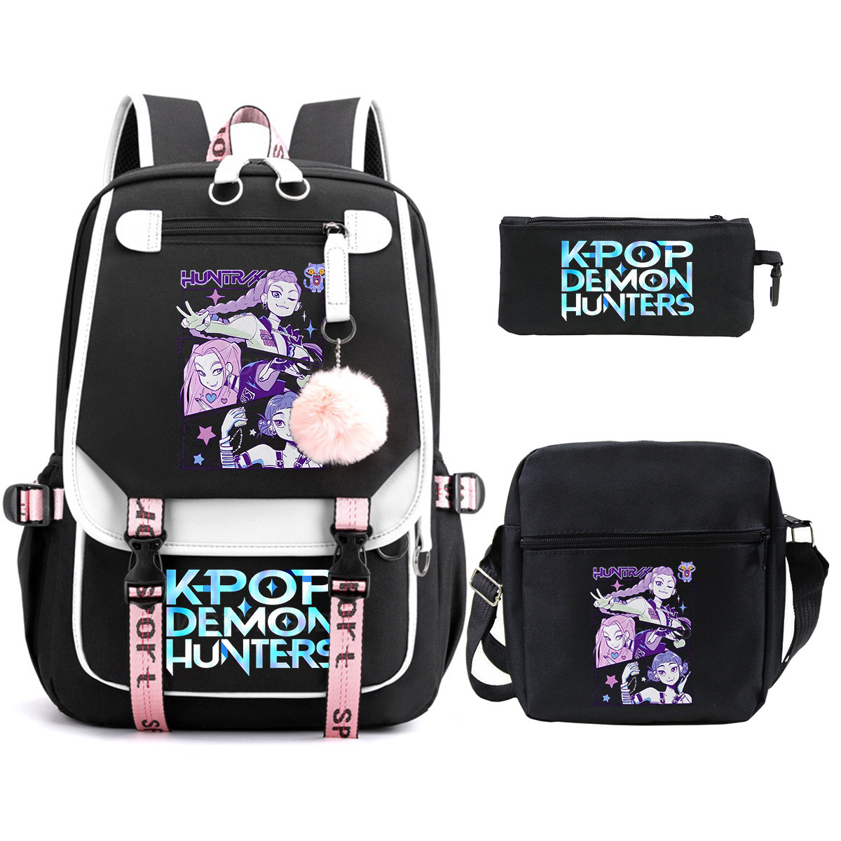 Witch Hunting Squad Printed Children's Fashion Backpack Cross border Large Capacity Casual Backpack Set for Primary and Secondary School Students Witch Hunting Squad Printed Children's Fashion Backpack Cross border Large Capacity Casual Backpack Set for Primary and Secondary School Students
