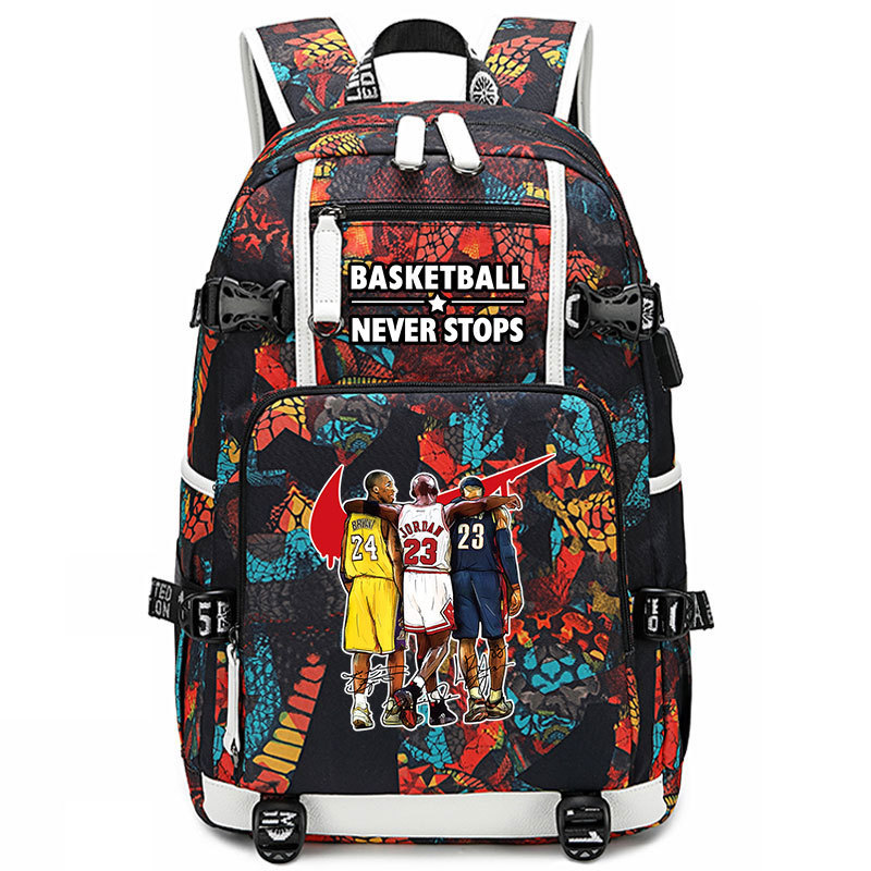 Lakers' James Kobe KOBE backpack, large capacity flying man backpack, men's and women's high school basketball backpack trend Lakers' James Kobe KOBE backpack, large capacity flying man backpack, men's and women's high school basketball backpack trend