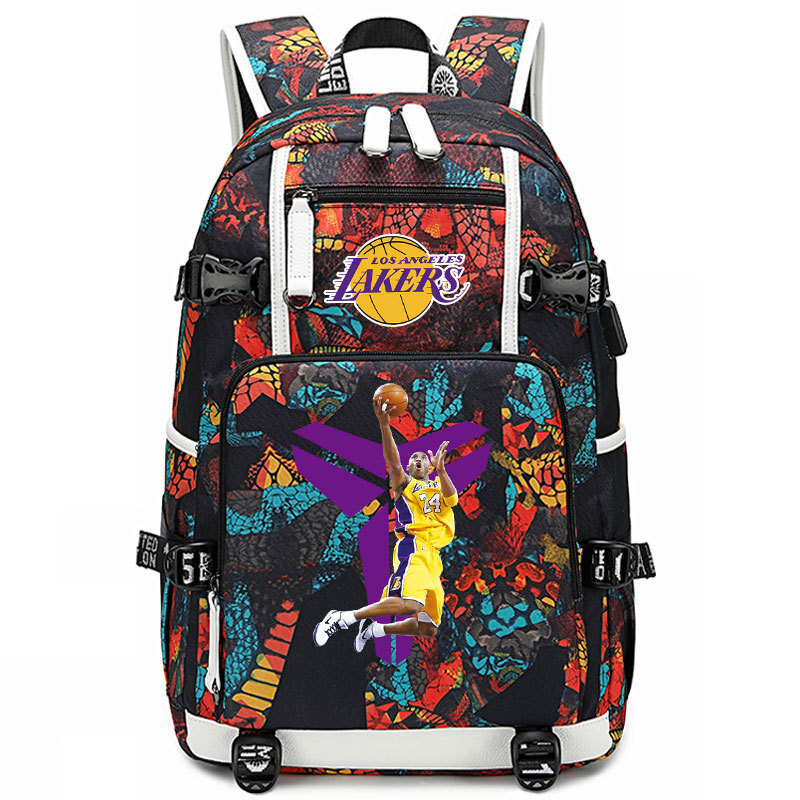 Lakers' James Kobe KOBE backpack, large capacity flying man backpack, men's and women's high school basketball backpack trend Lakers' James Kobe KOBE backpack, large capacity flying man backpack, men's and women's high school basketball backpack trend