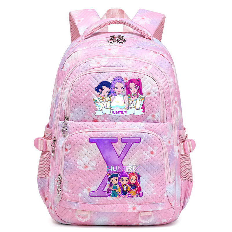 Cross border new witch hunting group letter print Korean version trendy backpack, lightweight and large capacity backpack for primary and secondary school students Cross border new witch hunting group letter print Korean version trendy backpack, lightweight and large capacity backpack for primary and secondary school students