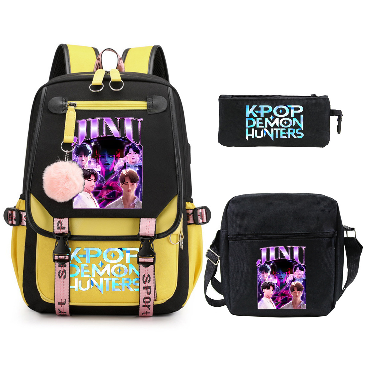 Witch Hunting Squad Printed Children's Fashion Backpack Cross border Large Capacity Casual Backpack Set for Primary and Secondary School Students Witch Hunting Squad Printed Children's Fashion Backpack Cross border Large Capacity Casual Backpack Set for Primary and Secondary School Students