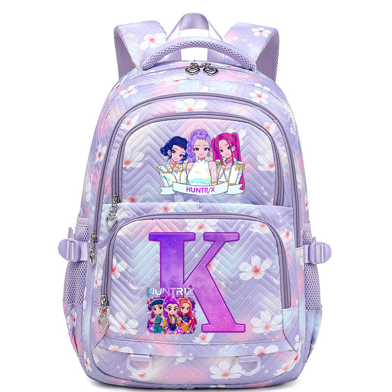 Cross border new witch hunting group letter print Korean version trendy backpack, lightweight and large capacity backpack for primary and secondary school students Cross border new witch hunting group letter print Korean version trendy backpack, lightweight and large capacity backpack for primary and secondary school students