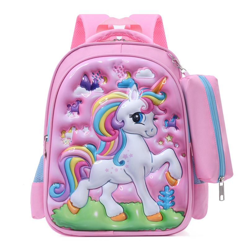 Foreign trade elementary school student backpack two-piece set 3D hard shell backpack for grades 1-3, cartoon bag, cross-border backpack Foreign trade elementary school student backpack two-piece set 3D hard shell backpack for grades 1-3, cartoon bag, cross-border backpack