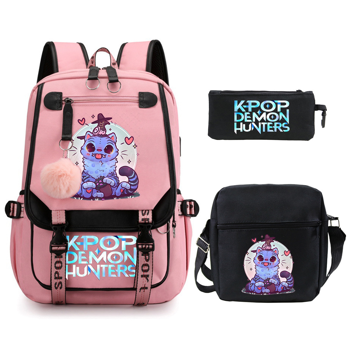 Witch Hunting Squad Printed Children's Fashion Backpack Cross border Large Capacity Casual Backpack Set for Primary and Secondary School Students Witch Hunting Squad Printed Children's Fashion Backpack Cross border Large Capacity Casual Backpack Set for Primary and Secondary School Students