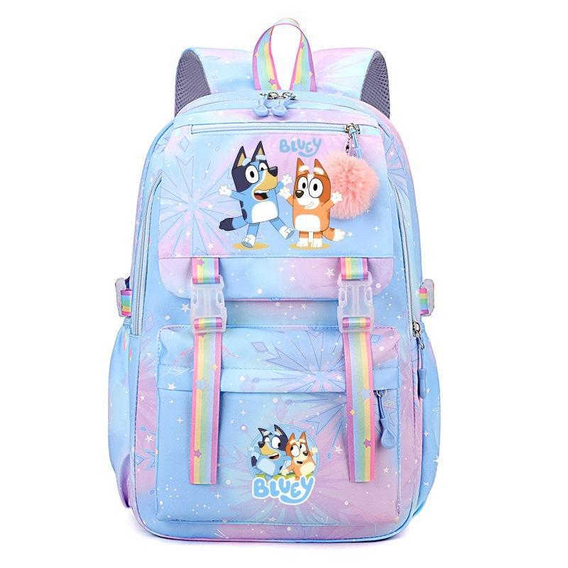 Bluey's new rainbow backpack for elementary and middle school students, large capacity fashionable casual backpack Bluey's new rainbow backpack for elementary and middle school students, large capacity fashionable casual backpack