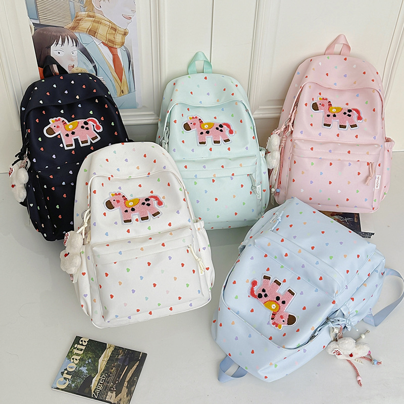 Cross border backpack for junior high school students, lightweight and cute printed backpack for high school students and elementary school students, travel backpack
